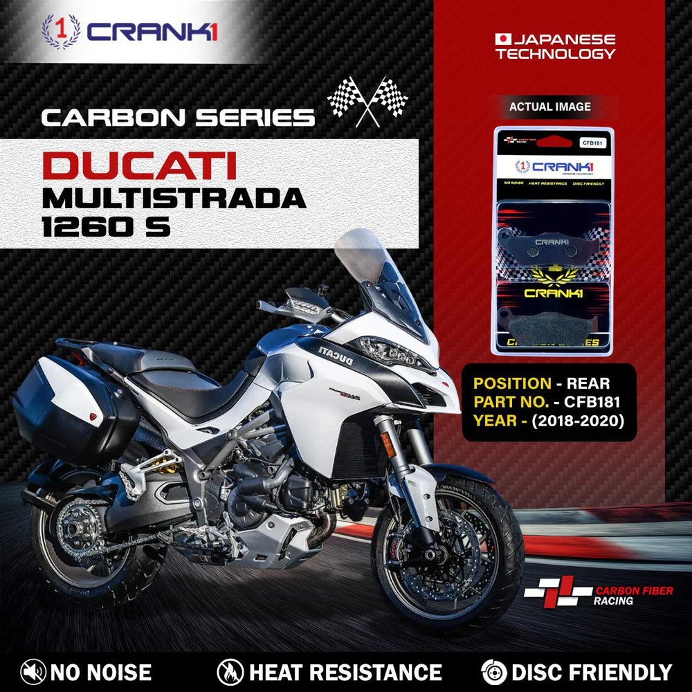Carbon Brake Pads For Ducati Multistrada 1260 S (2018-2020) - Rear - CFB181