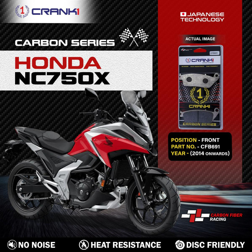 Carbon Brake Pads For Honda NC750X (2014 Onwards) - Front - CFB691