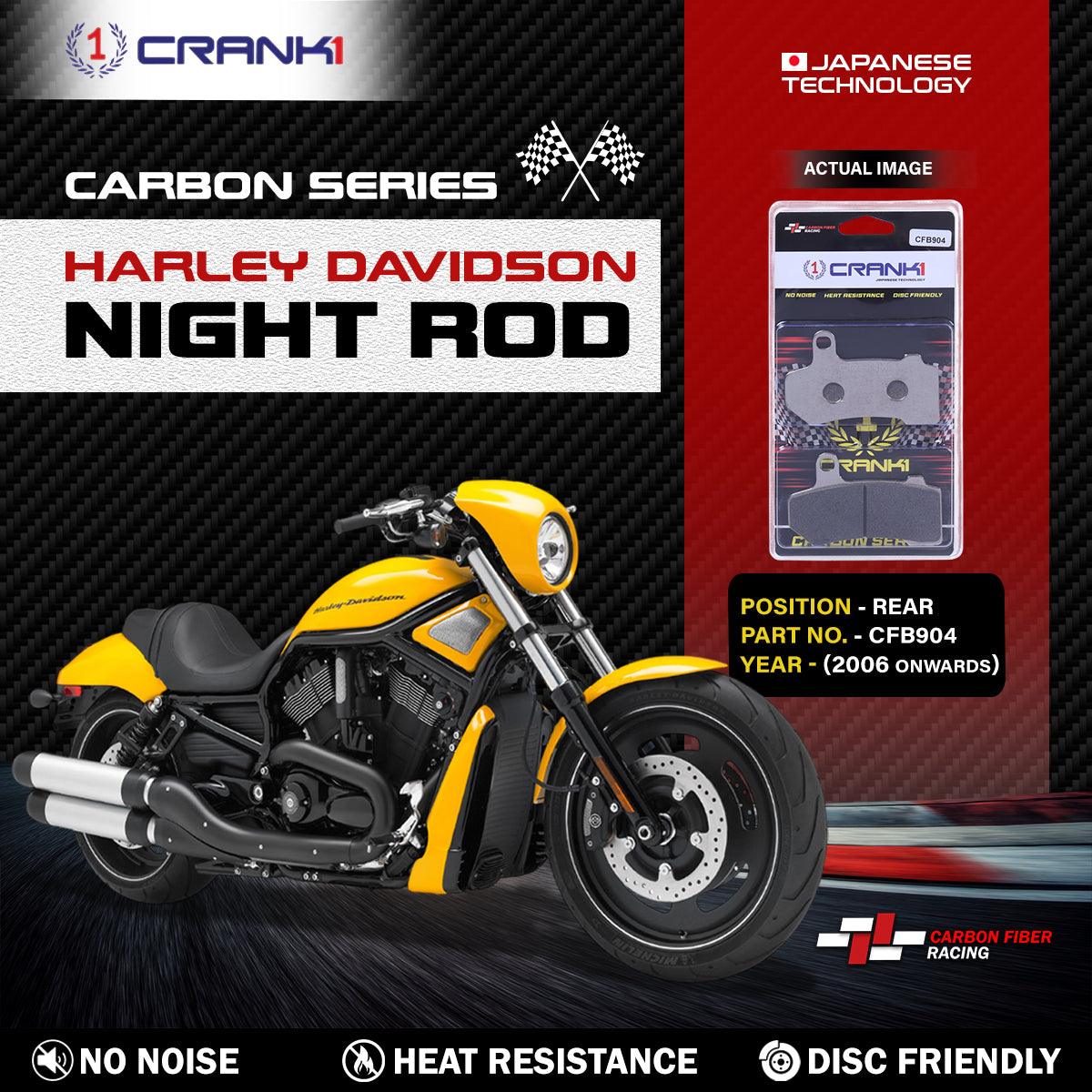 Carbon Brake Pads For Harley Davidson Night Rod (2006 Onwards) - Rear - CFB904