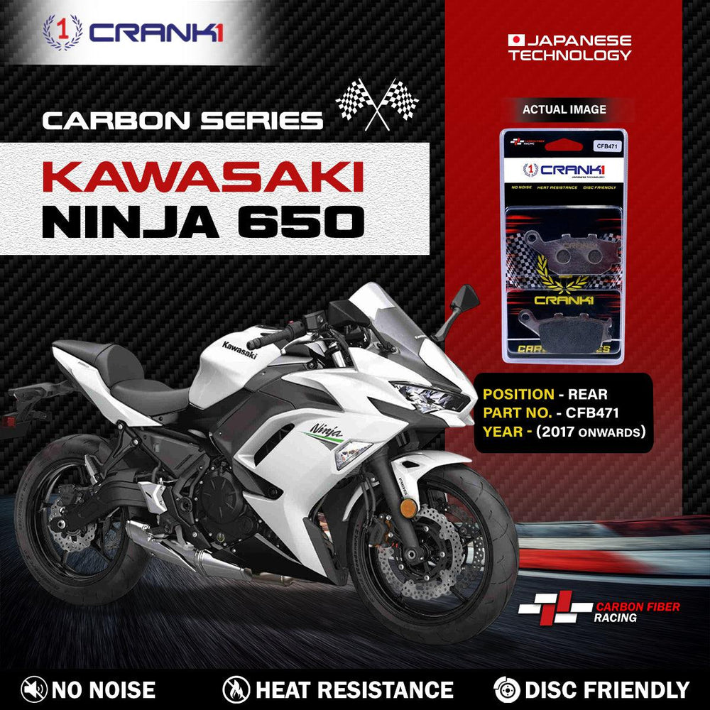 Carbon Brake Pads For Kawasaki Ninja 650 (2017 Onwards) - Rear - CFB471
