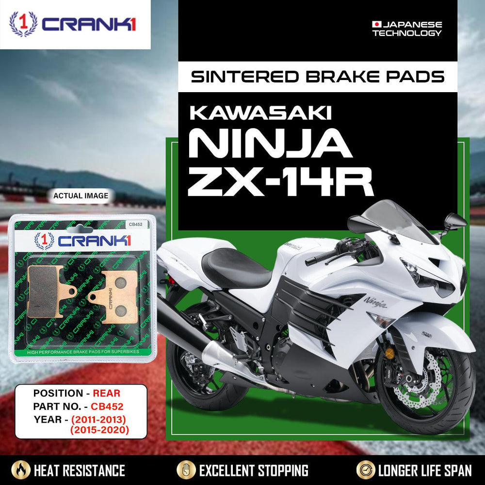 Sintered Brake Pads For Kawasaki Ninja ZX-14R (2011-2013) (2015-2020) - Rear - CB452