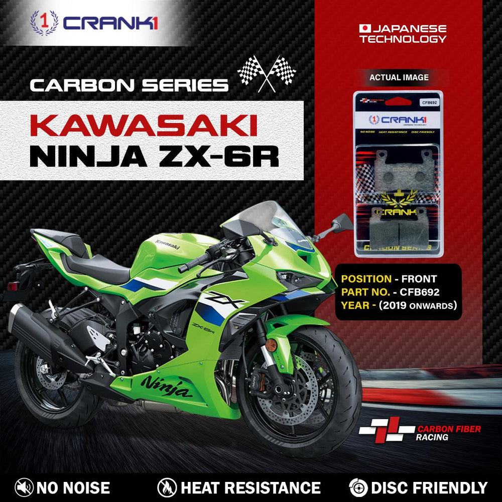 Carbon Brake Pads For Kawasaki Ninja ZX-6R (2019 Onwards) - Front - CFB692 - 2 Sets