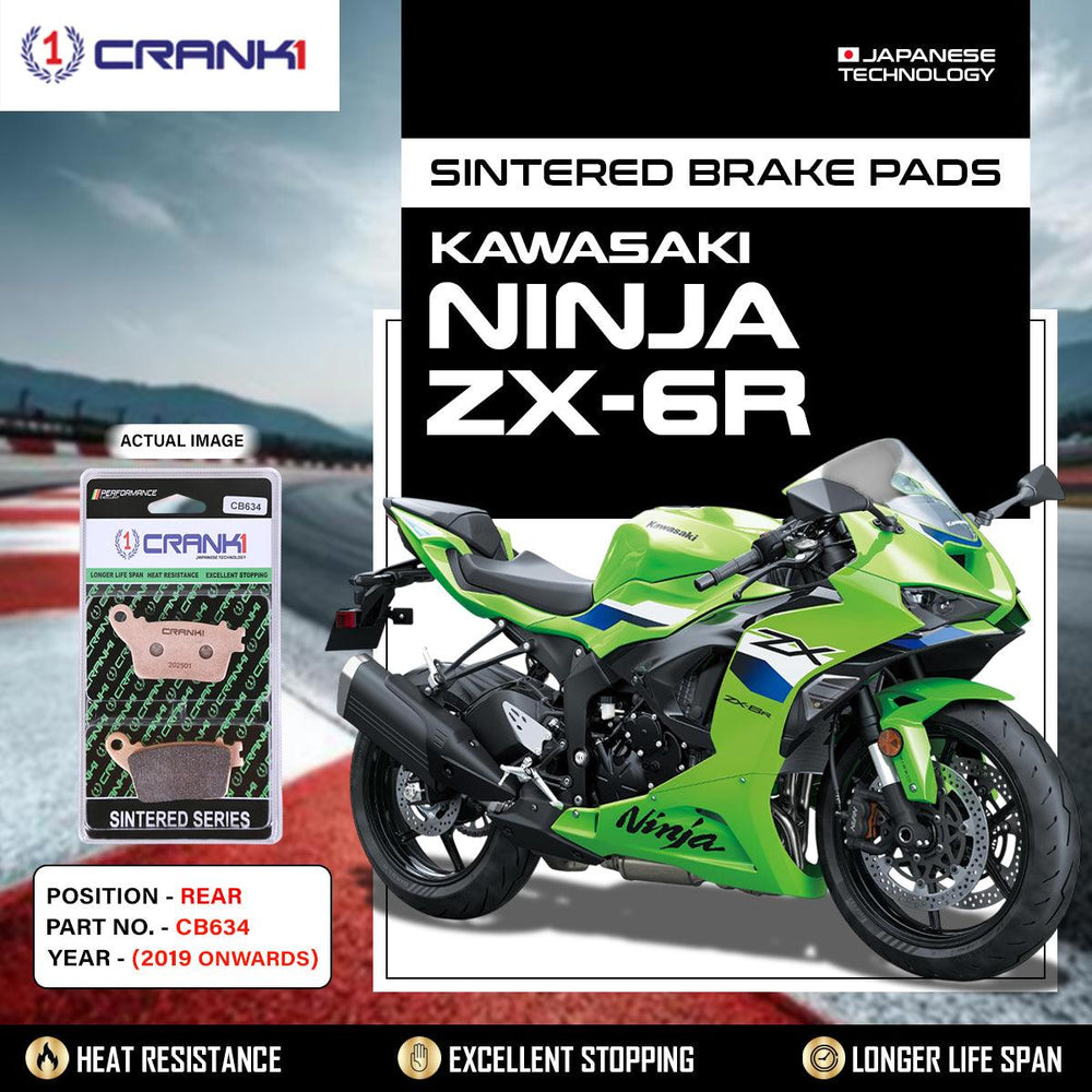 Sintered Brake Pads For Kawasaki Ninja ZX-6R (2019 Onwards) - Rear - CB634