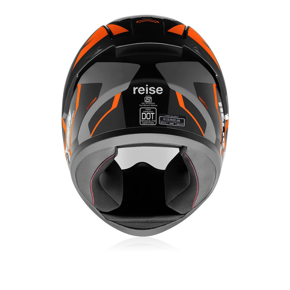REISE Helden Helmet - Orange / Black Gloss