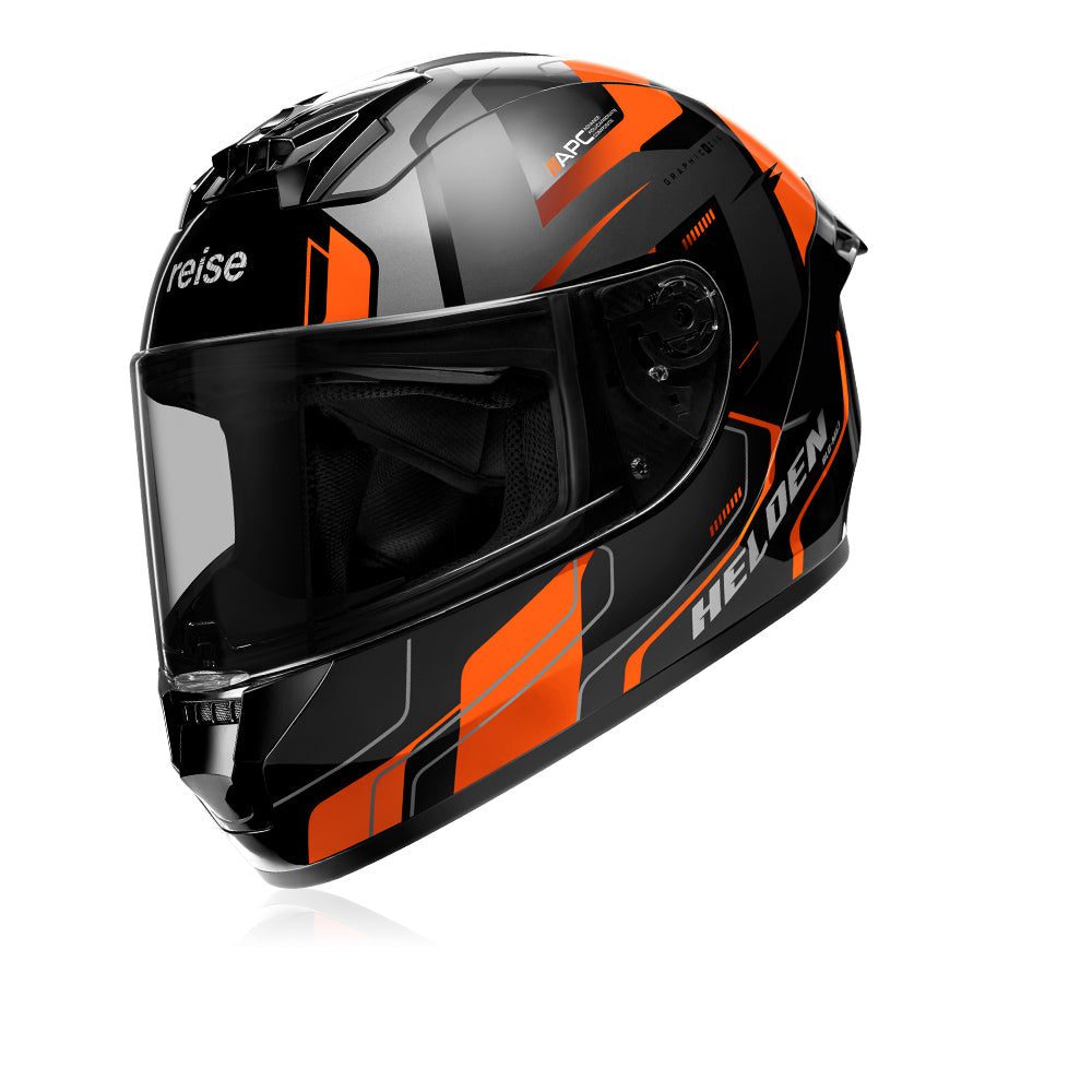 REISE Helden Helmet - Orange / Black Gloss
