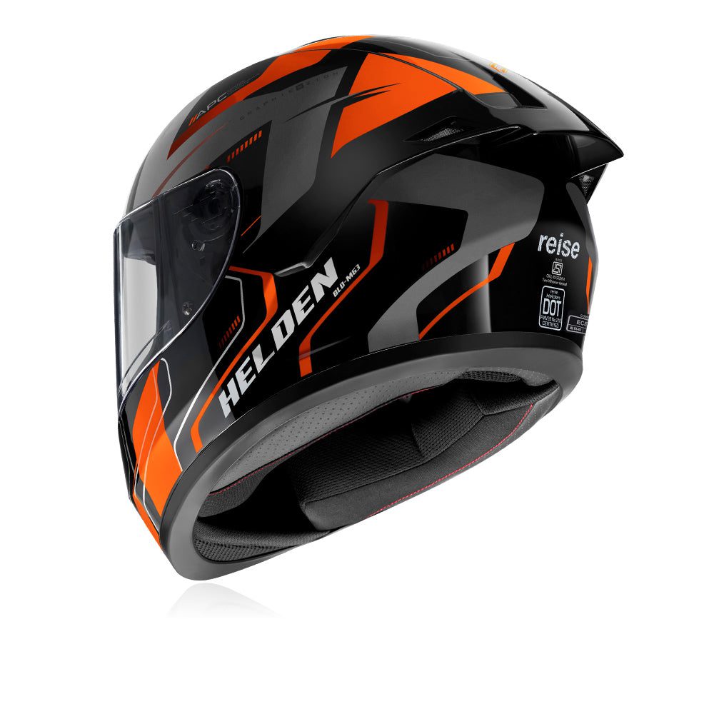 REISE Helden Helmet - Orange / Black Gloss