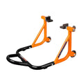 Dismantlable Rear Paddock Stand & Skate Wheels (Bike Wt upto: 450 kgs) - Black-Orange