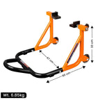 Dismantlable Rear Paddock Stand & Skate Wheels (Bike Wt upto: 450 kgs) - Black-Orange