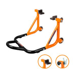 Dismantlable Rear Paddock Stand & Skate Wheels (Bike Wt upto: 450 kgs) - Black-Orange