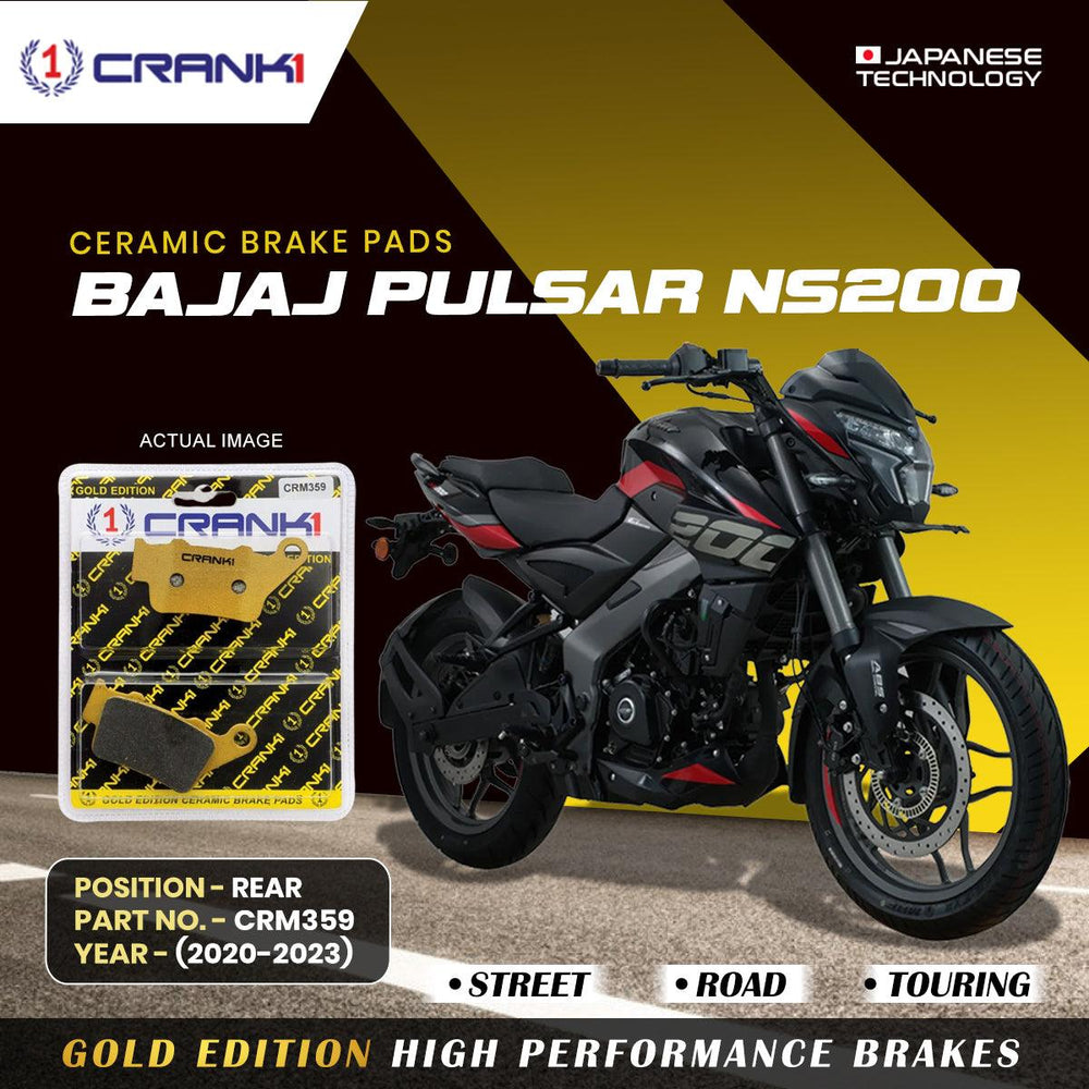 Ceramic Brake Pads For Bajaj Pulsar NS200 (2020-2023) - Rear - CRM359