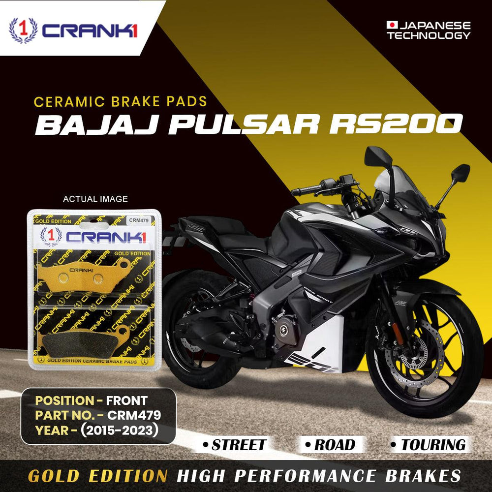 Ceramic Brake Pads For Bajaj Pulsar RS200 (2015-2023) - Front - CRM479