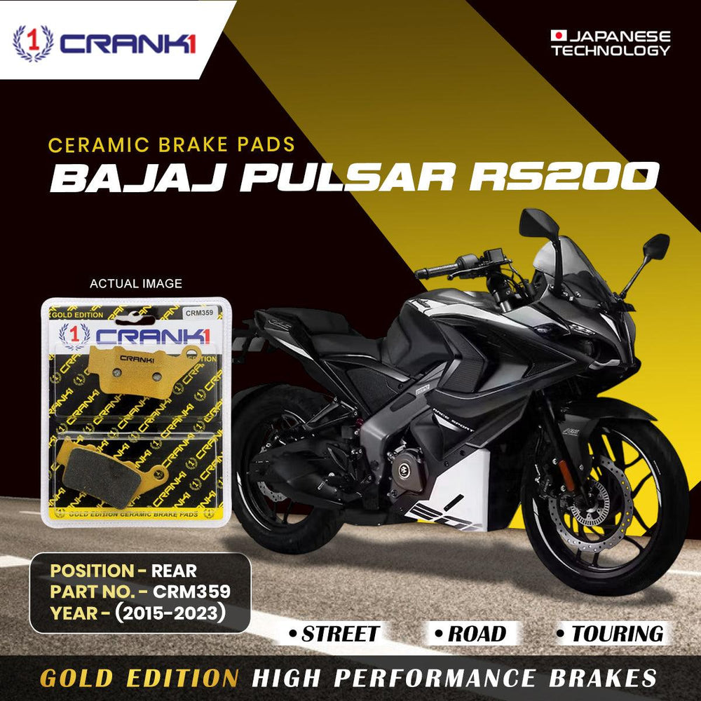 Ceramic Brake Pads For Bajaj Pulsar RS200 (2015-2023) - Rear - CRM359