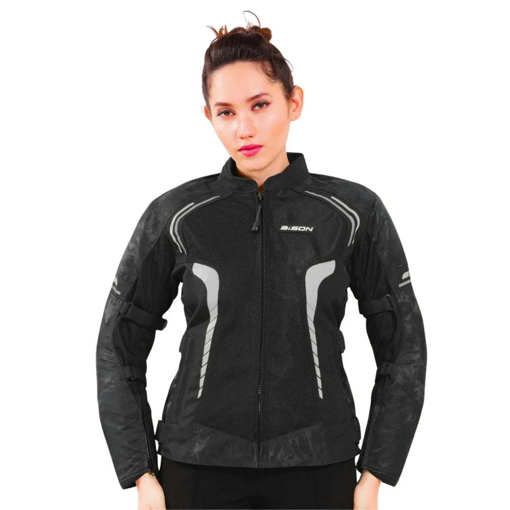 BISON PHOENIX WOMEN’S RIDING JACKET- HI-VIZ GREY