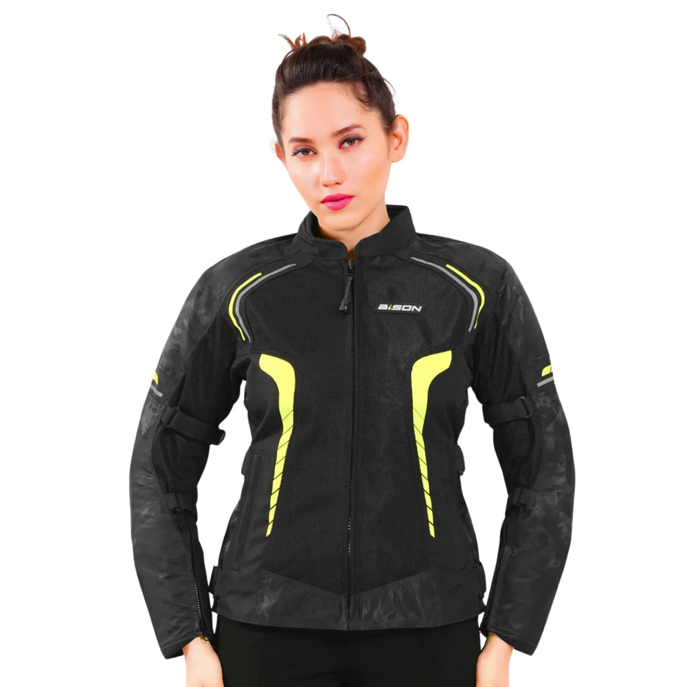 PHOENIX WOMEN’S RIDING JACKET- HI-VIZ NEON