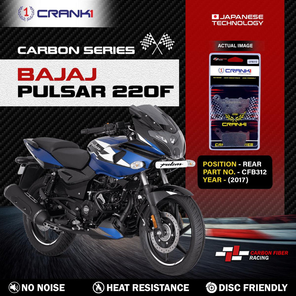 Carbon Brake Pads For Bajaj Pulsar 220F (2017) - Rear - CFB312
