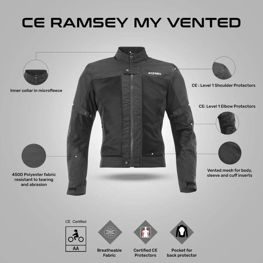 Acerbis Ramsey My Vented Jacket - Black