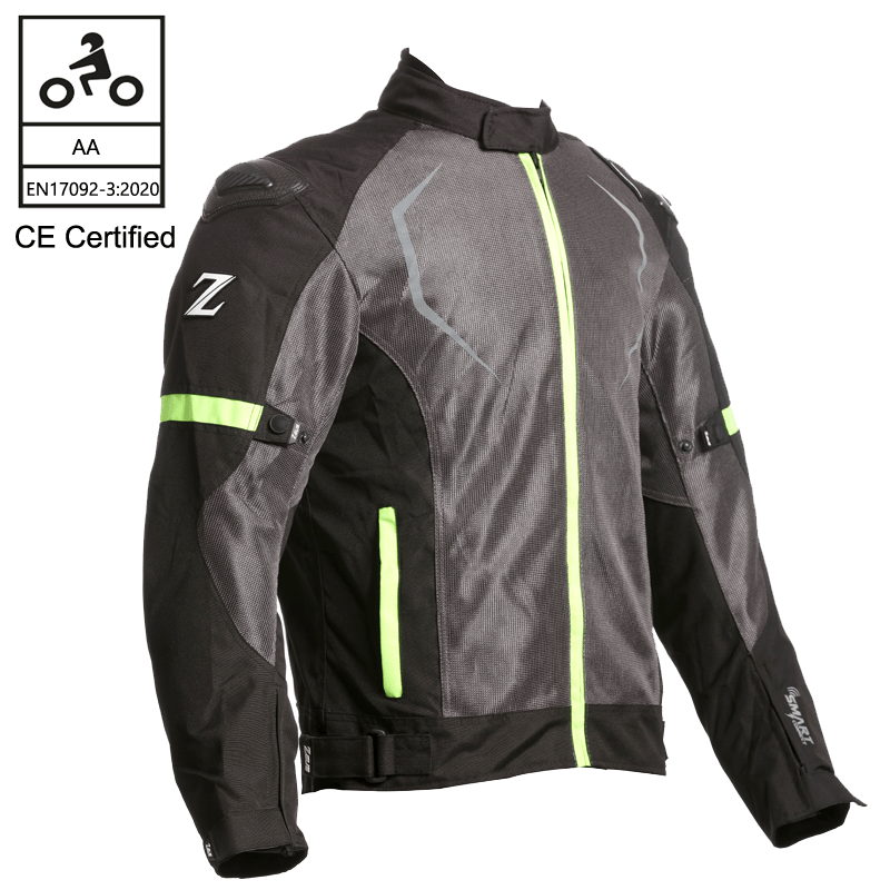ZUES RAPTOR5 RIDING JACKET GREY NEON