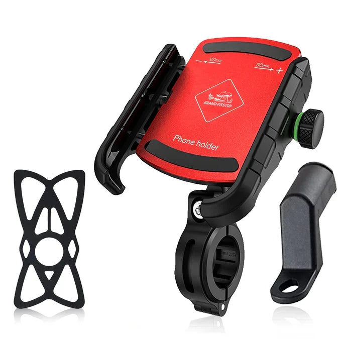 Jaw Grip Aluminium Mobile Holder without Charger - Red