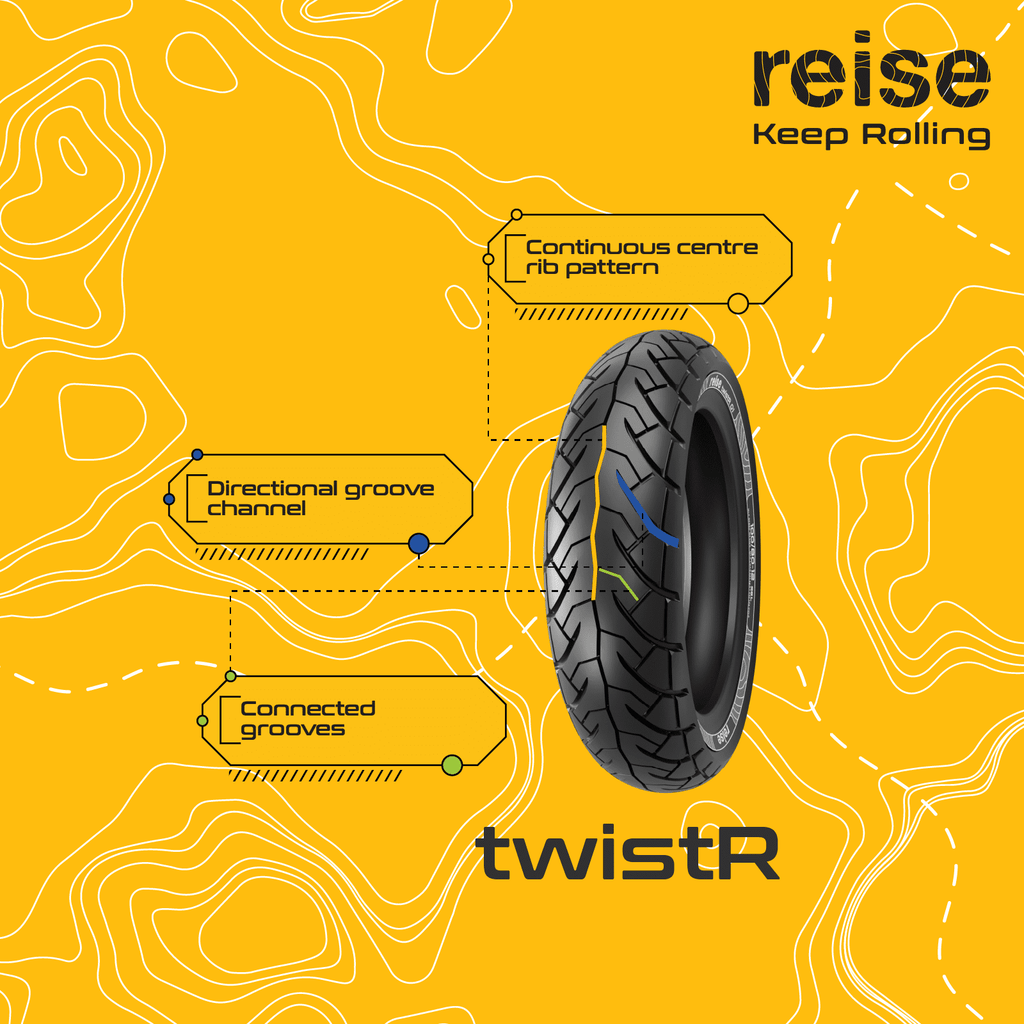 twistR EV 110/70-12 47P EV01 Front/Rear Tubeless Tyre