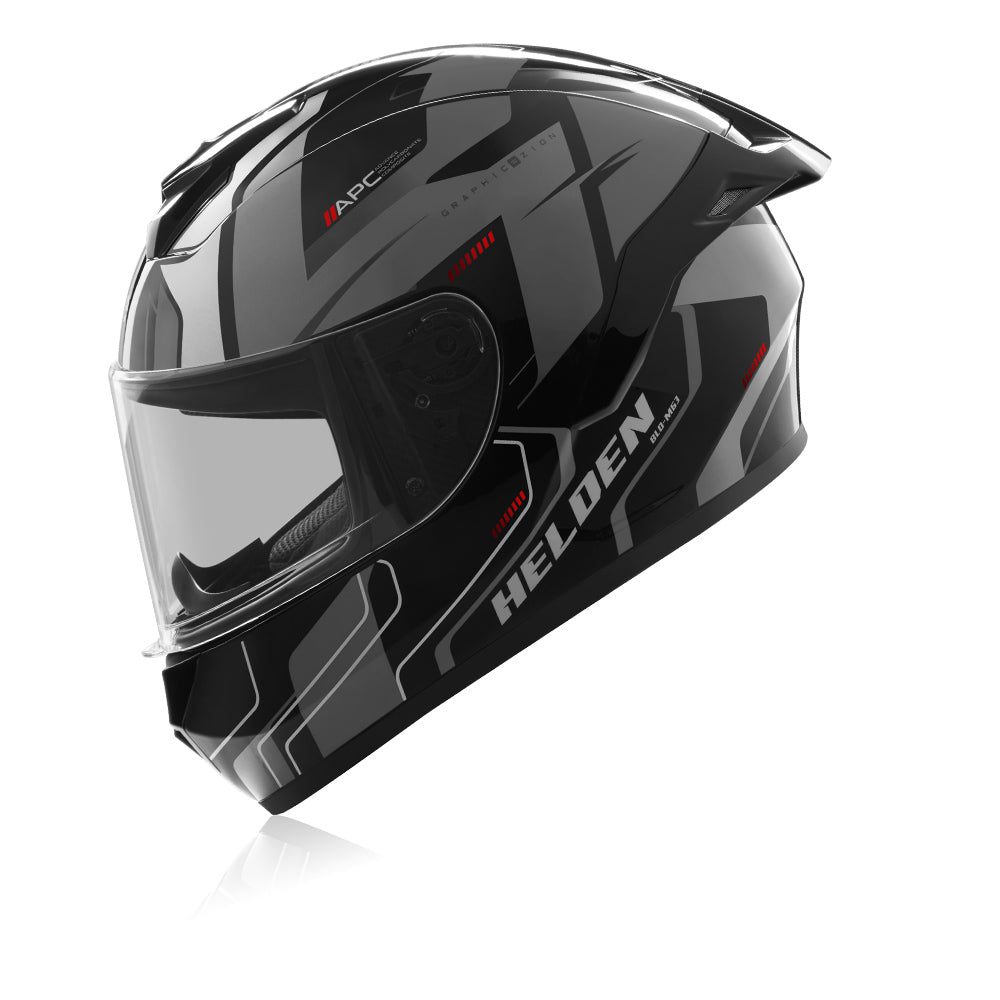 REISE Helden Helmet - Grey / Black Gloss