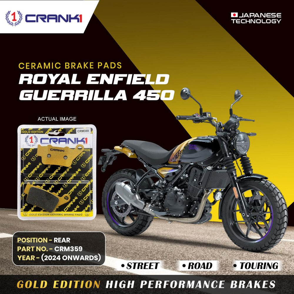 Ceramic Brake Pads For Royal Enfield Guerrilla 450 (2024 Onwards) - Rear - CRM359
