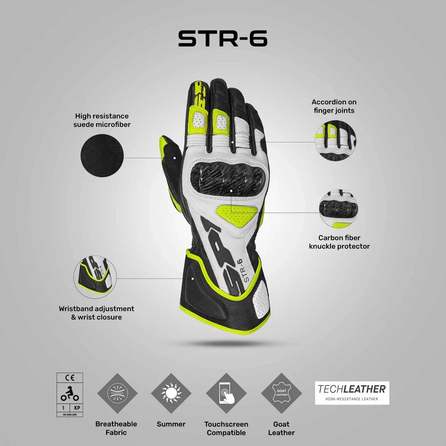 Spidi STR 6 Glove BLACK YELLOW