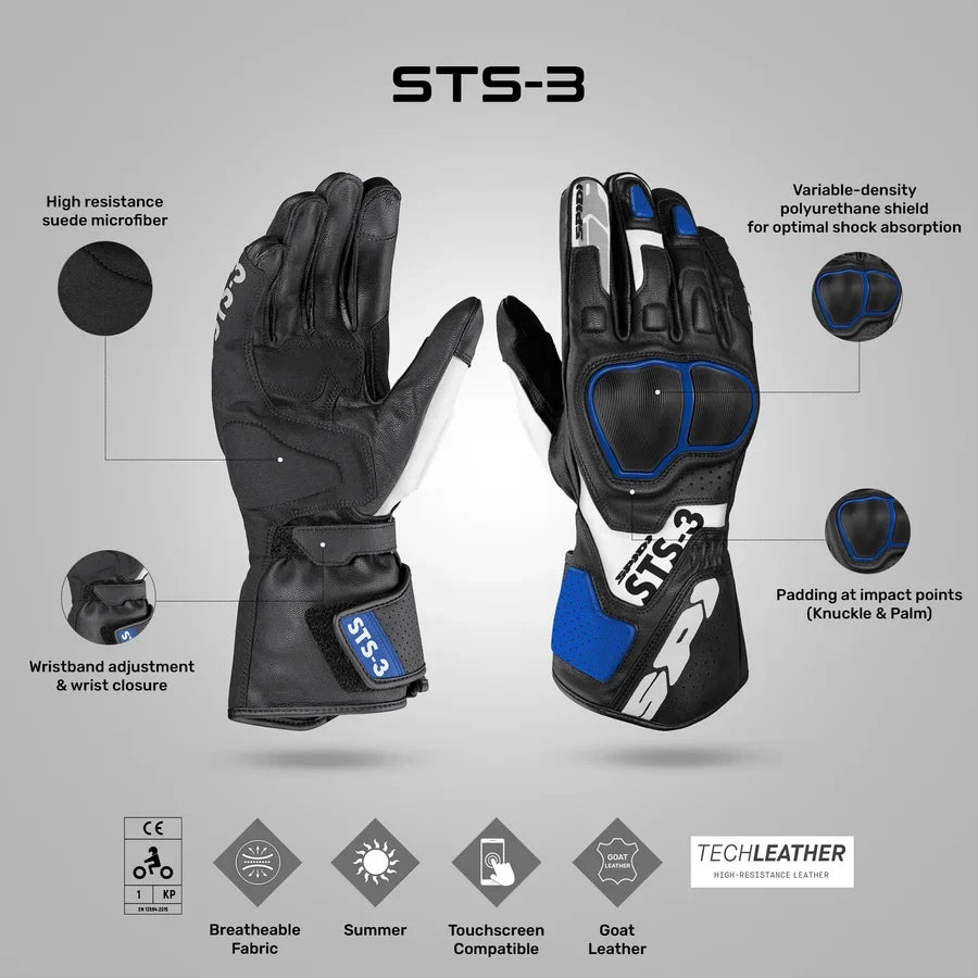 Spidi  STS 3 Gloves BLACK BLUE