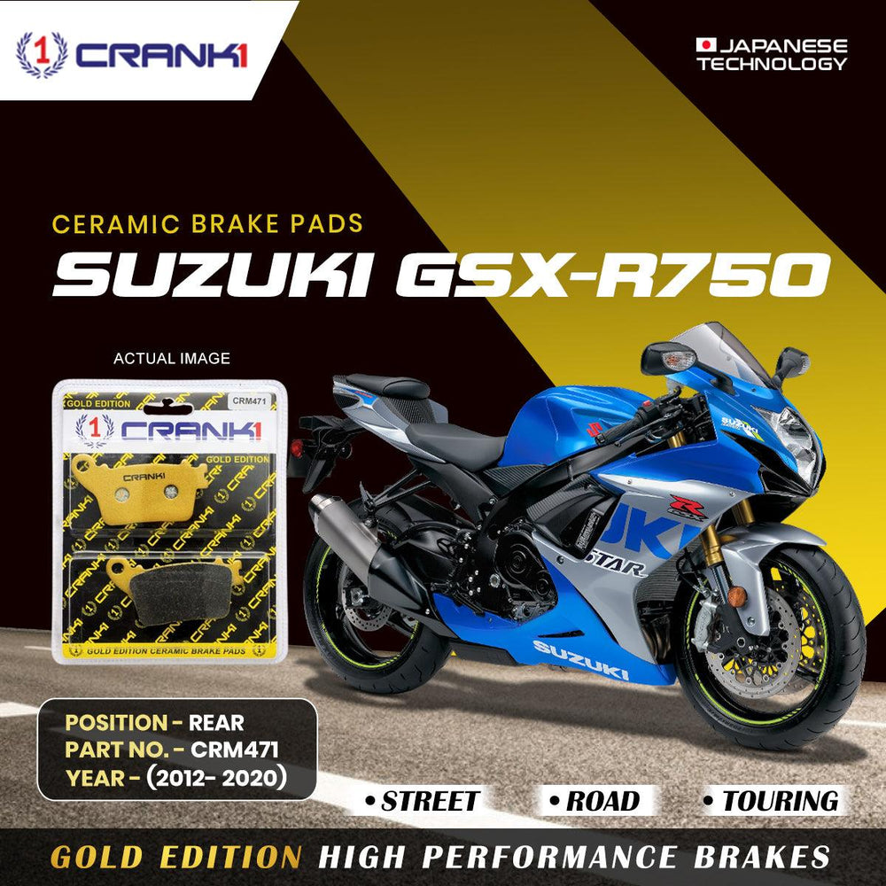 Ceramic Brake Pads For Suzuki GSX-R750 (2012-2020) - Rear - CRM471
