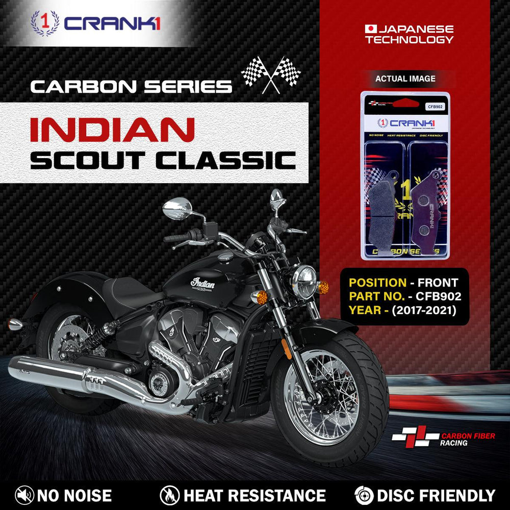 Carbon Brake Pads For Indian Scout Classic (2017-2021) - Front - CFB902