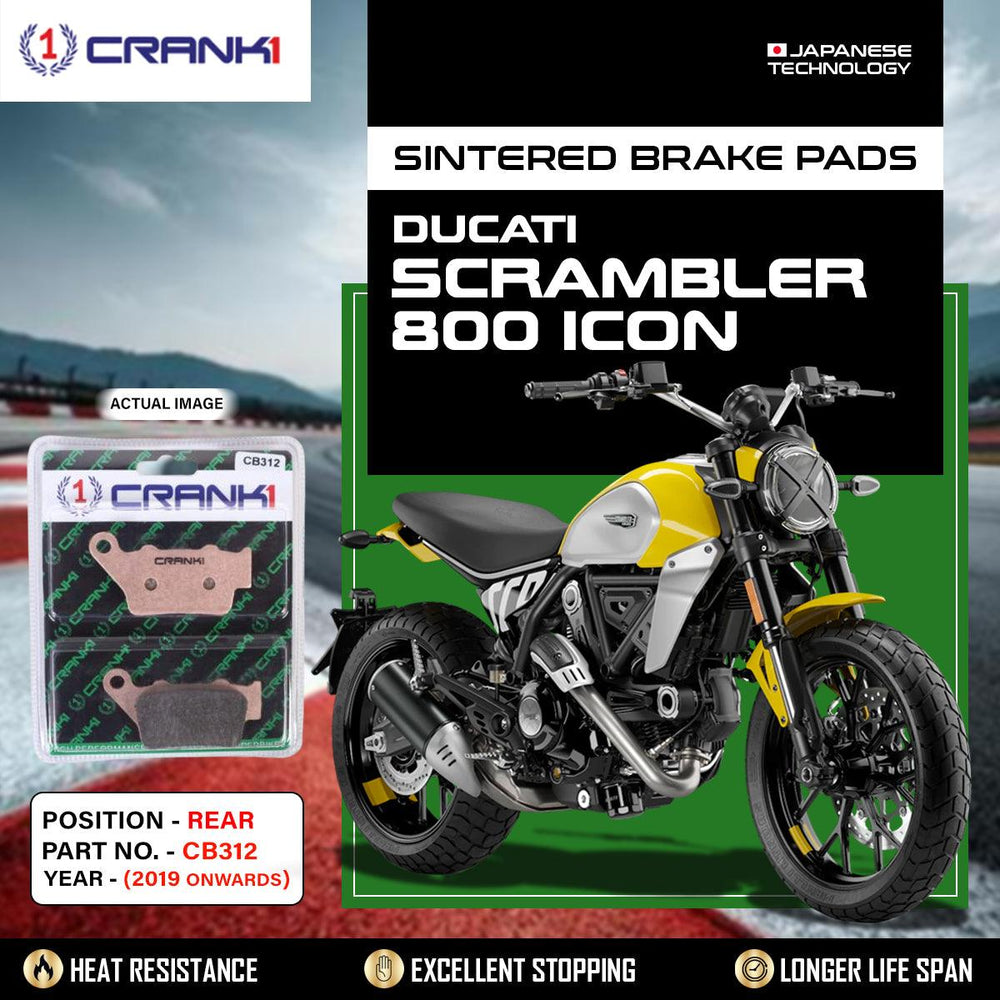Sintered Brake Pads For Ducati Scrambler 800 Icon (2019 Onwards) - Rear - CB312