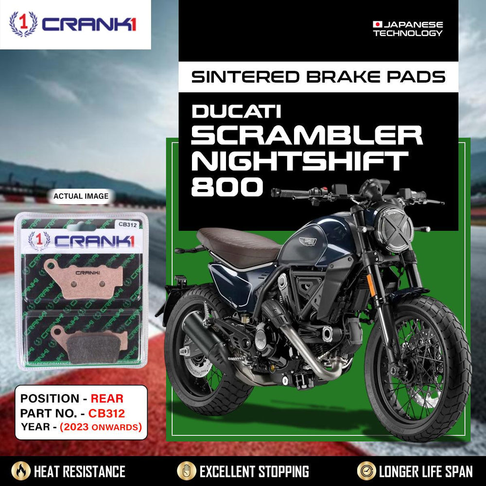Sintered Brake Pads For Ducati Scrambler Nightshift 800 (2023 Onwards) - Rear - CB312