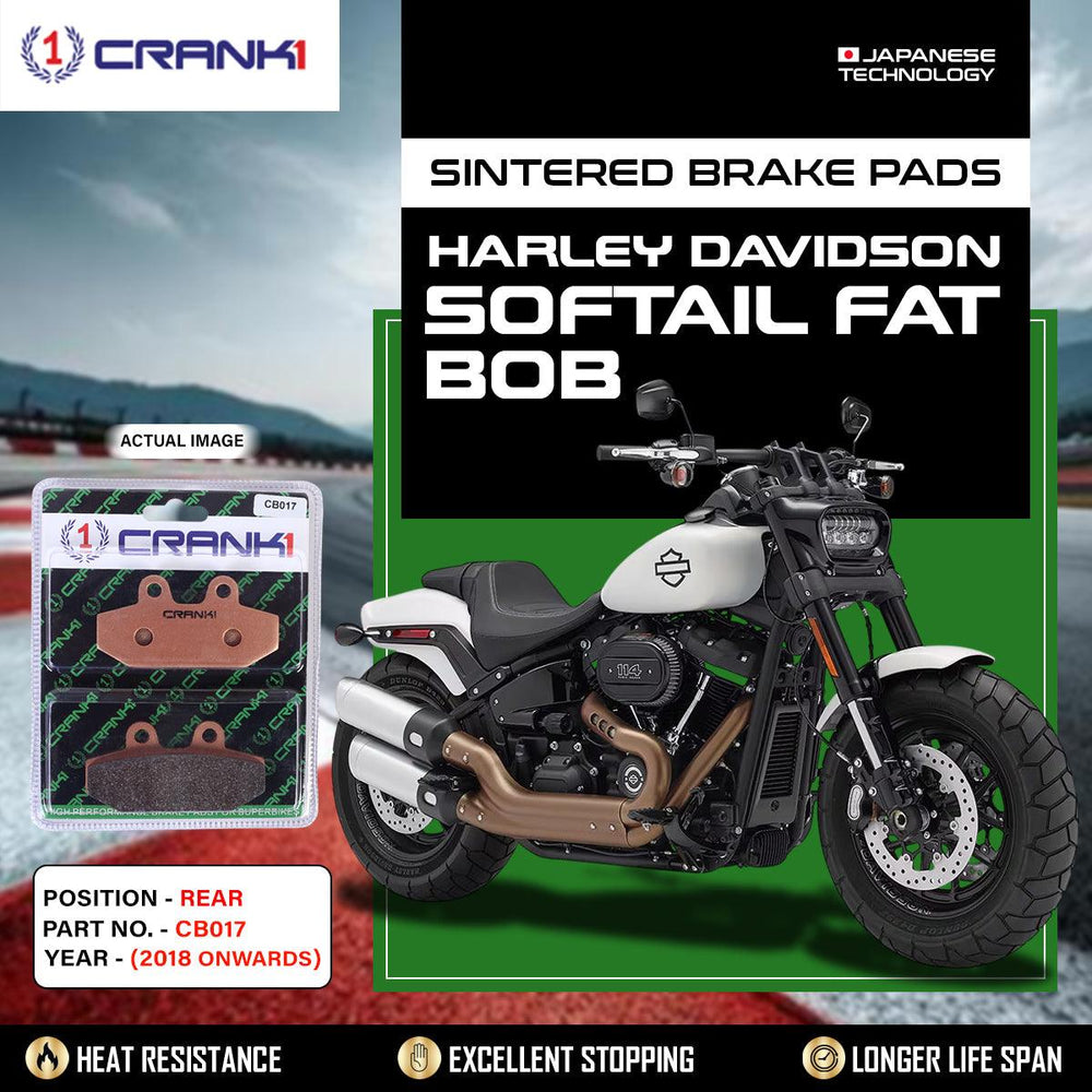 Sintered Brake Pads For Harley Davidson Softail Fat Bob (2018 Onwards) - Rear - CB017