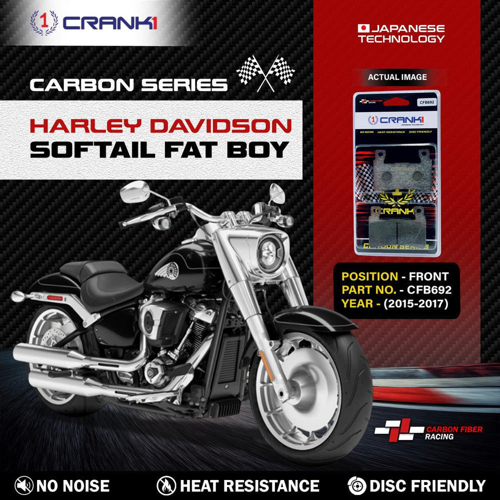 Carbon Brake Pads For Harley Davidson Softail Fat Boy (2015-2017) - Front - CFB692
