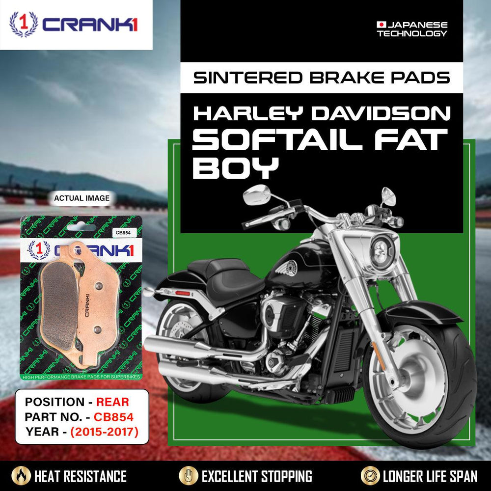 Sintered Brake Pads For Harley Davidson Softail Fat Boy (2015-2017) - Rear - CB854