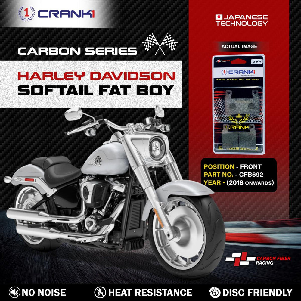 Carbon Brake Pads For Harley Davidson Softail Fat Boy (2018 Onwards) - Front - CFB692