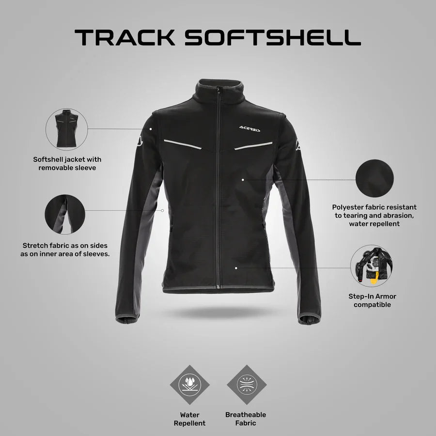 Acerbis Softshell Track Jacket - Black/Grey