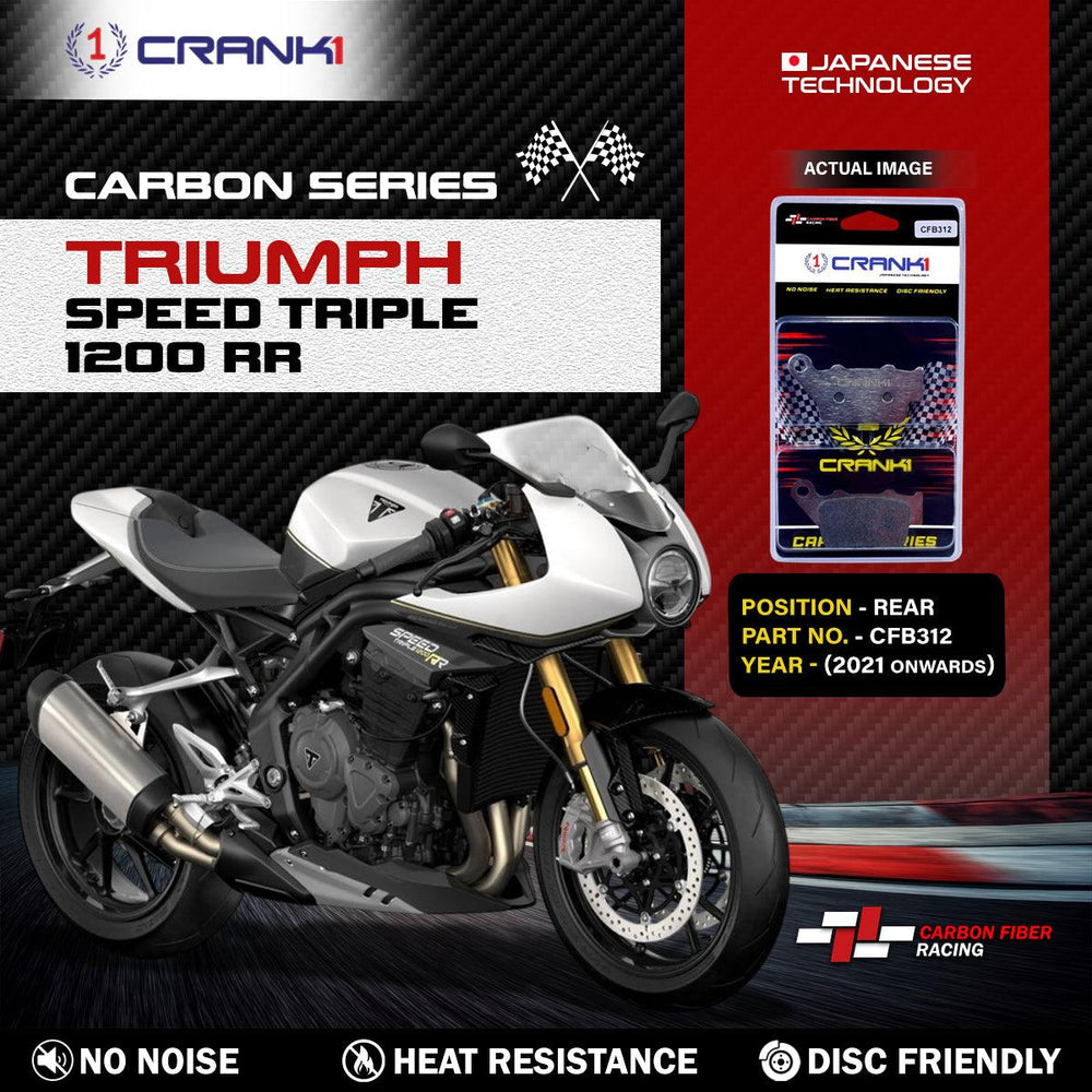 Carbon Brake Pads For Triumph Speed Triple 1200 RR (2021 Onwards) - Rear - CFB312