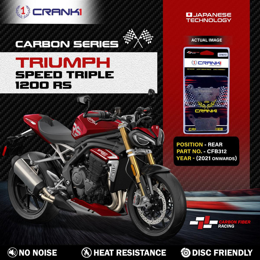 Carbon Brake Pads For Triumph Speed Triple 1200 RS (2021 Onwards) - Rear - CFB312