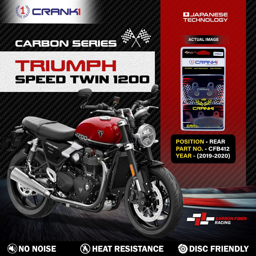 Carbon Brake Pads For Triumph Speed Twin 1200 (2019-2020) - Rear - CFB412
