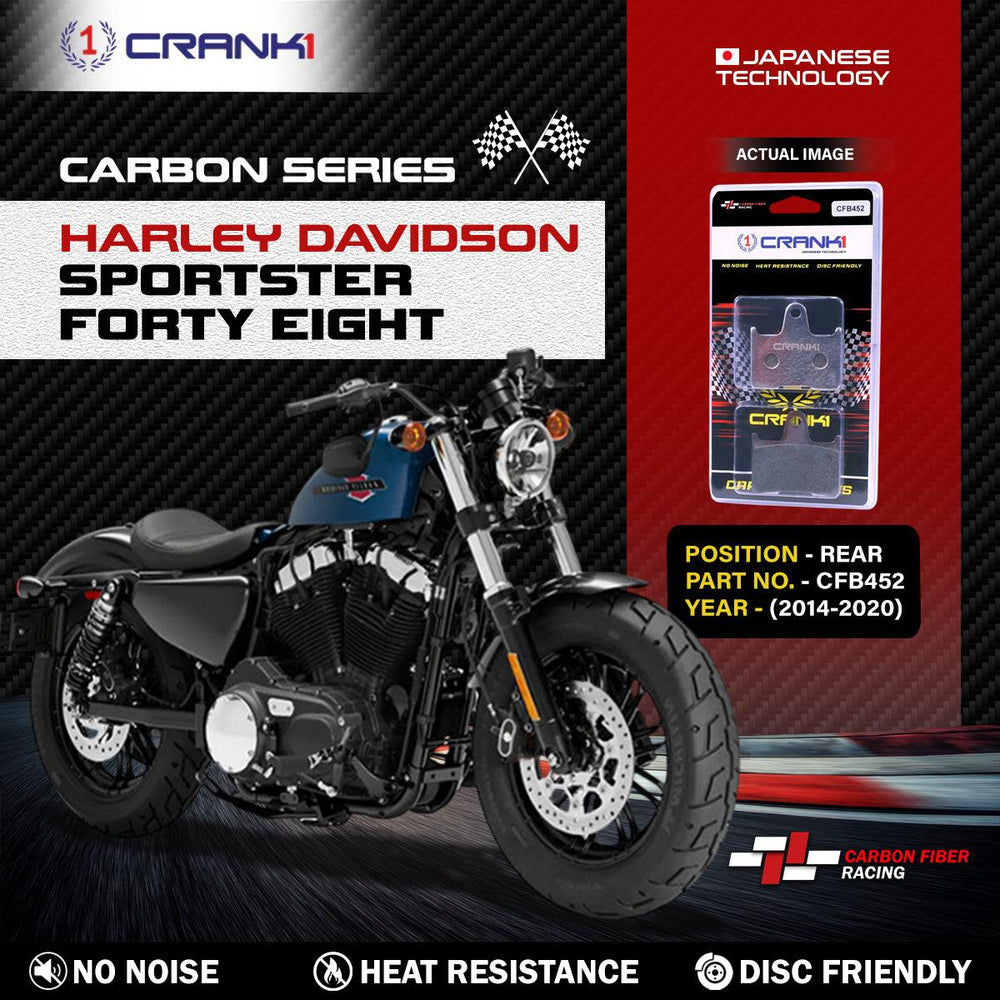 Carbon Brake Pads For Harley Davidson Sportster Forty Eight (2014-2020) - Rear - CFB452