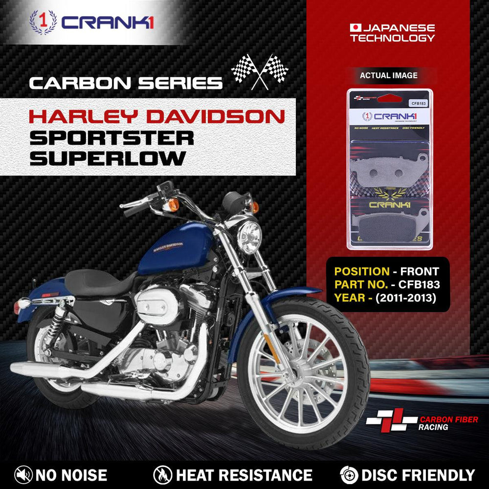 Carbon Brake Pads For Harley Davidson Sportster SuperLow (2011-2013) - Front - CFB183