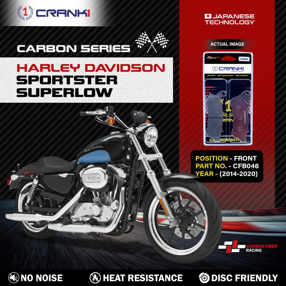 Carbon Brake Pads For Harley Davidson Sportster SuperLow (2014-2020) - Front - CFB046