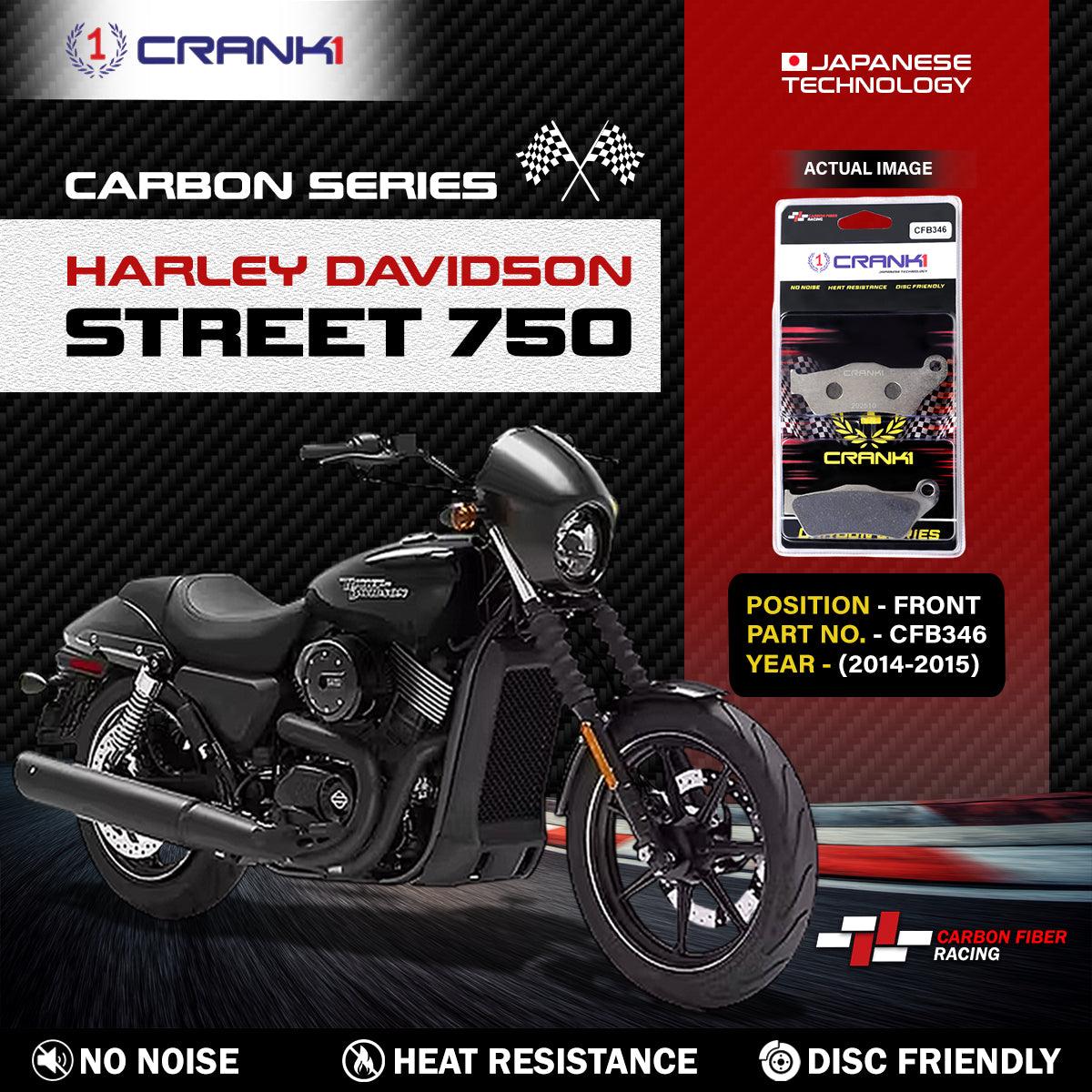 Carbon Brake Pads For Harley Davidson Street 750 (2014-2015) - Front - CFB346