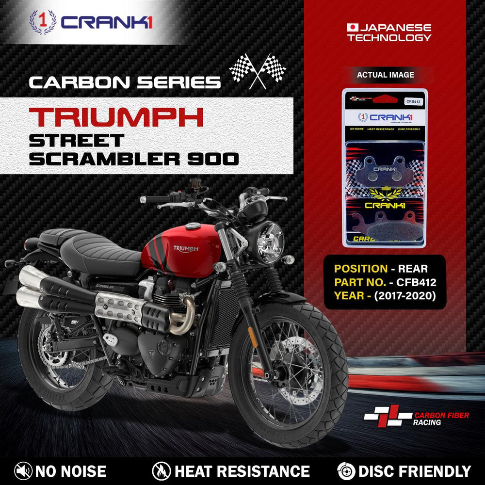 Carbon Brake Pads For Triumph Street Scrambler 900 (2017-2020) - Rear - CFB412