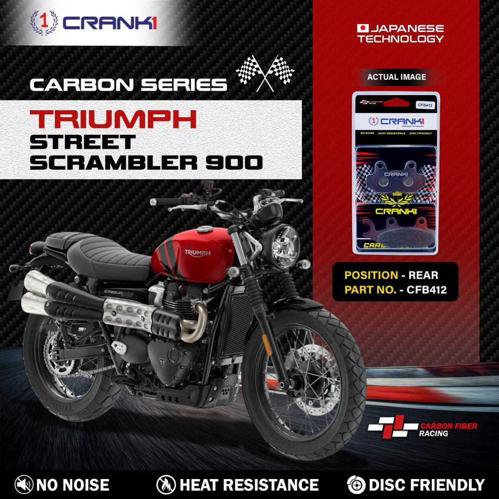 Carbon Brake Pads For Triumph Street Scrambler 900 - Rear - CFB412