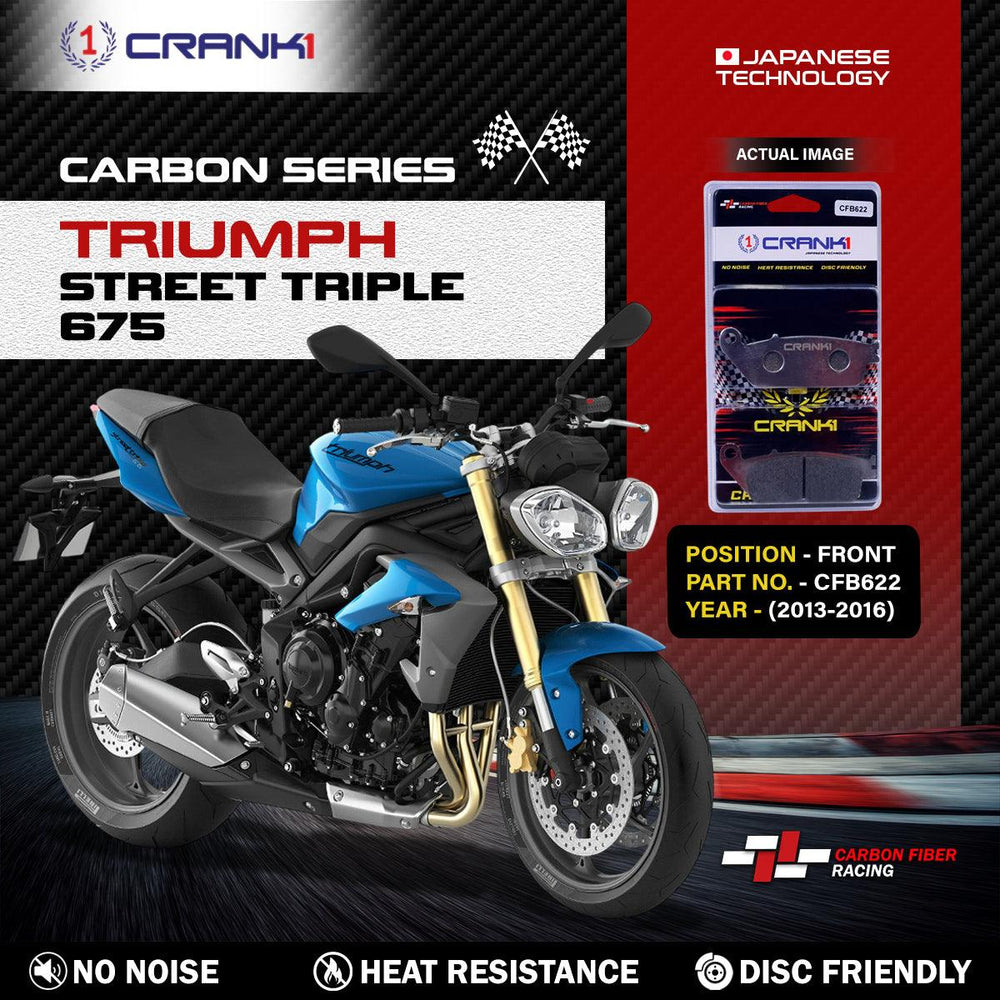 Carbon Brake Pads For Triumph Street Triple 675 (2013-2016) - Front - CFB622 - 2 Sets