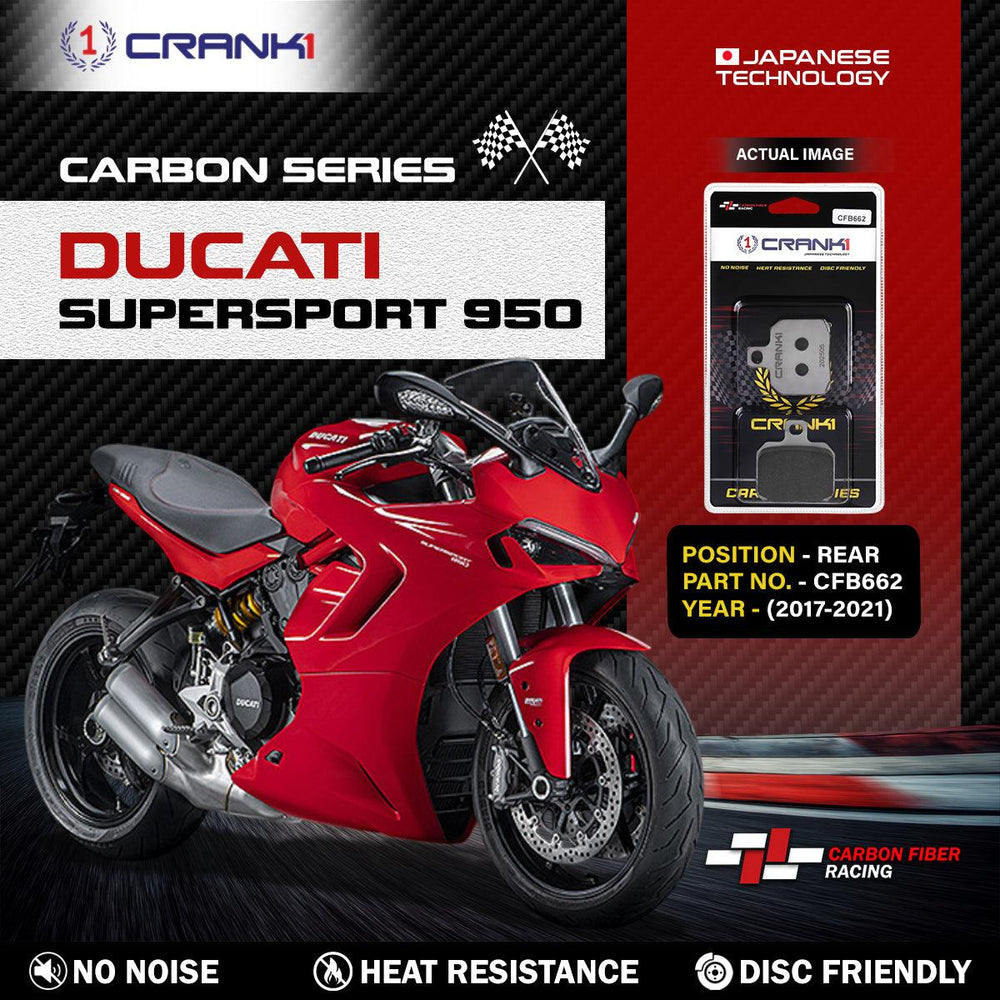 Carbon Brake Pads For Ducati SuperSport 950 (2017-2021) - Rear - CFB662