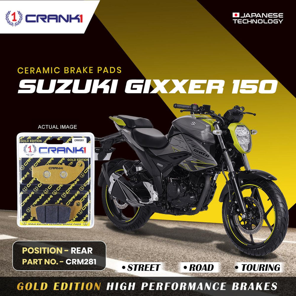 Ceramic Brake Pads For Suzuki Gixxer 150 - Rear - CRM281