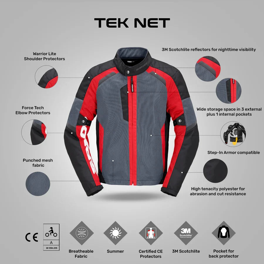 Spidi Tek Net Jacket - (Red)