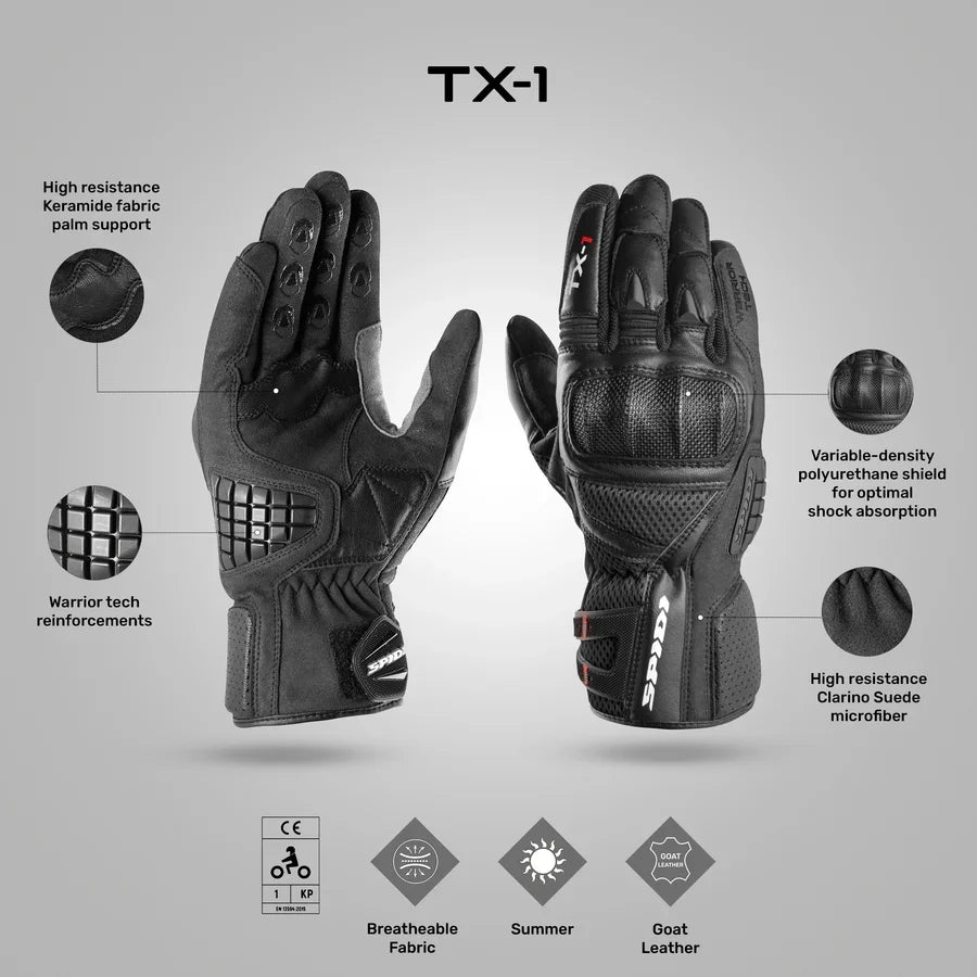 Spidi  TX-1 Gloves BLACK